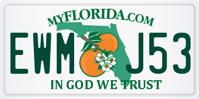 FL license plate EWMJ53