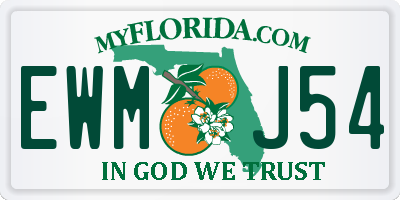 FL license plate EWMJ54