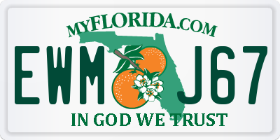 FL license plate EWMJ67
