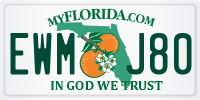 FL license plate EWMJ80