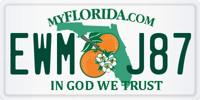 FL license plate EWMJ87