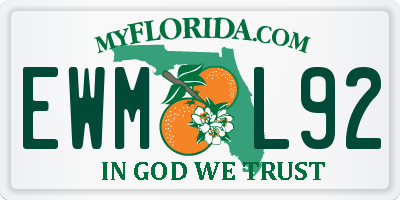 FL license plate EWML92