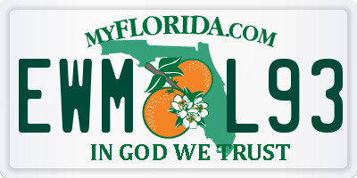 FL license plate EWML93