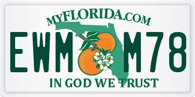 FL license plate EWMM78