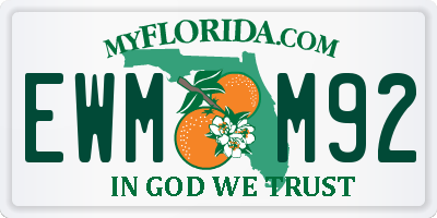 FL license plate EWMM92