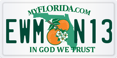 FL license plate EWMN13