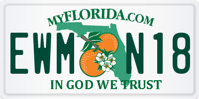 FL license plate EWMN18