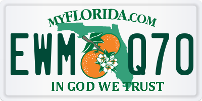 FL license plate EWMQ70
