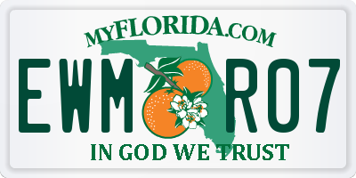 FL license plate EWMR07