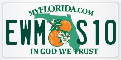 FL license plate EWMS10