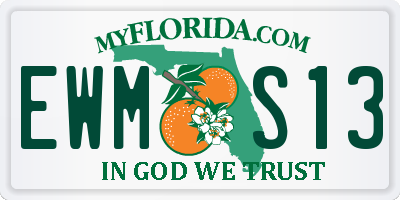 FL license plate EWMS13