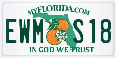 FL license plate EWMS18