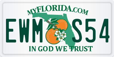 FL license plate EWMS54