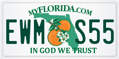 FL license plate EWMS55