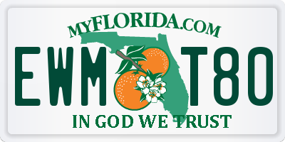 FL license plate EWMT80