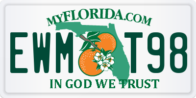 FL license plate EWMT98