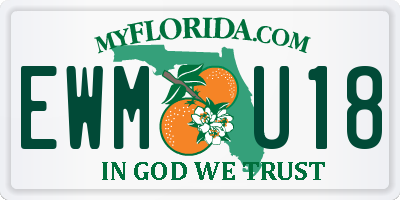 FL license plate EWMU18