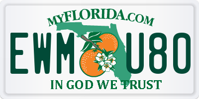 FL license plate EWMU80