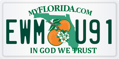 FL license plate EWMU91