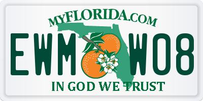 FL license plate EWMW08
