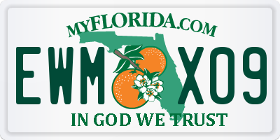 FL license plate EWMX09