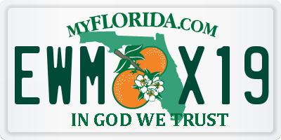 FL license plate EWMX19