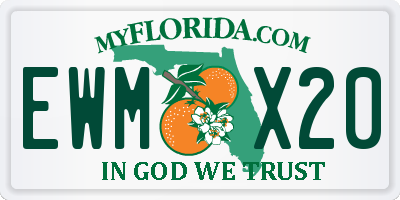 FL license plate EWMX20