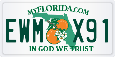 FL license plate EWMX91