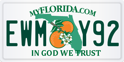FL license plate EWMY92