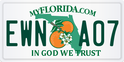 FL license plate EWNA07