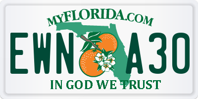 FL license plate EWNA30