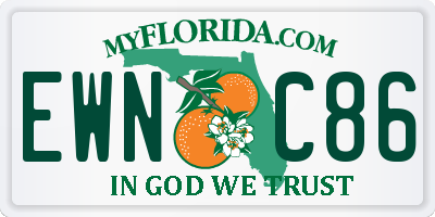 FL license plate EWNC86