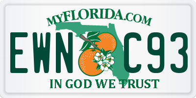 FL license plate EWNC93