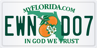 FL license plate EWND07