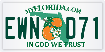 FL license plate EWND71