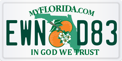 FL license plate EWND83