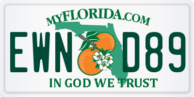 FL license plate EWND89