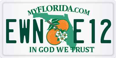 FL license plate EWNE12
