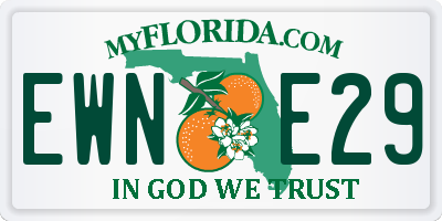 FL license plate EWNE29