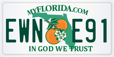 FL license plate EWNE91