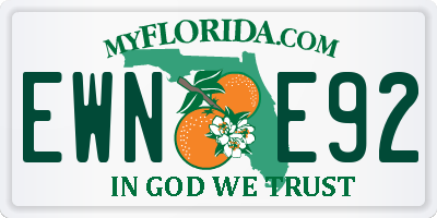 FL license plate EWNE92