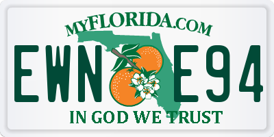 FL license plate EWNE94