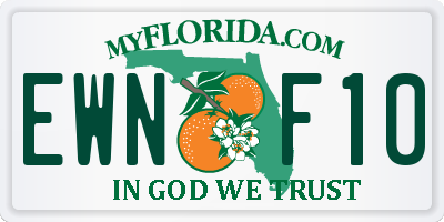 FL license plate EWNF10