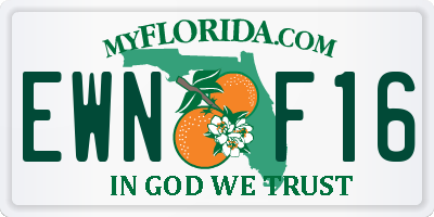 FL license plate EWNF16