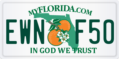 FL license plate EWNF50