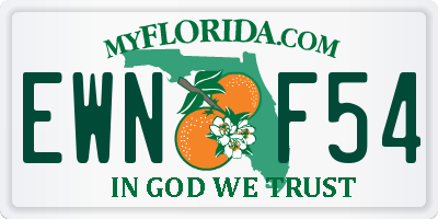 FL license plate EWNF54