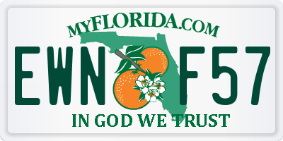 FL license plate EWNF57