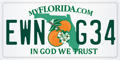FL license plate EWNG34