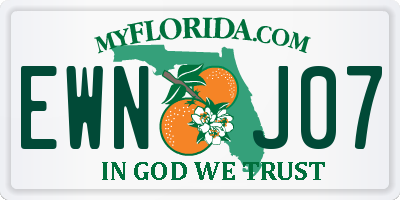 FL license plate EWNJ07