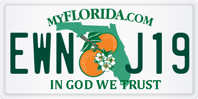 FL license plate EWNJ19